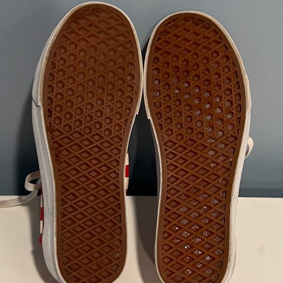 Vans Off the Wall Old Skool Red and White Checkered Sneakers Size M 6.5/W 8.0 - - Picture 3 of 4